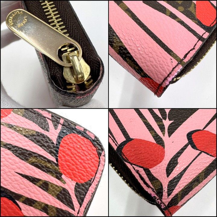 Louis Vuitton Zippy Wallet Monogram Jungle Dot Brown Pink — view 3