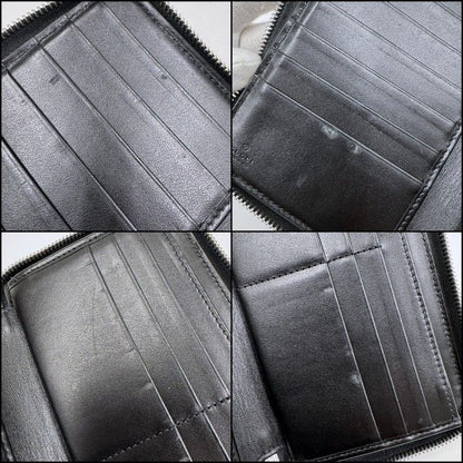 Gucci Zip Around Organizer GG Embossed Black Silver Leather Coin Purse — view 8