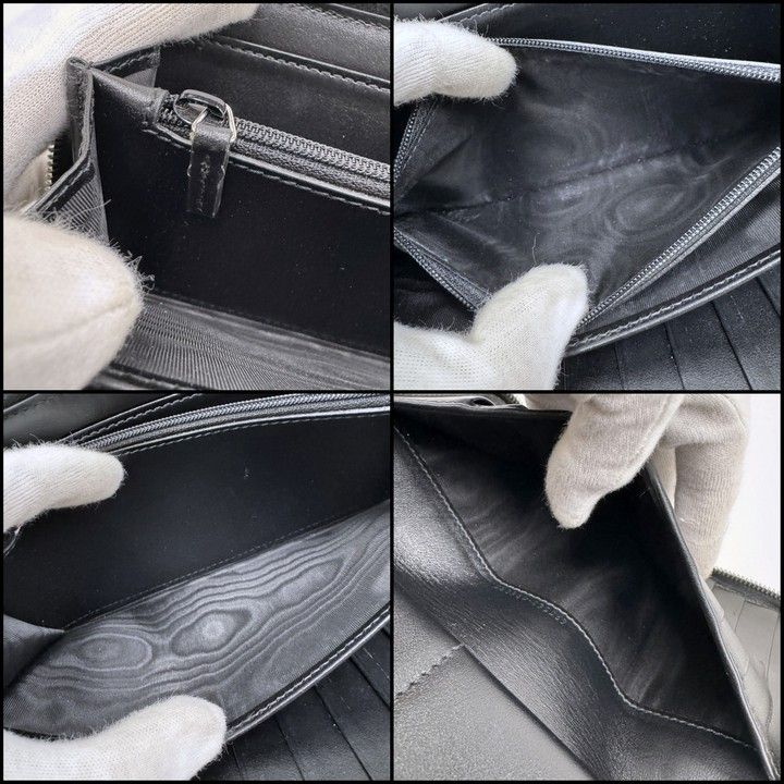 Gucci Zip Around Organizer GG Embossed Black Silver Leather Coin Purse — view 7