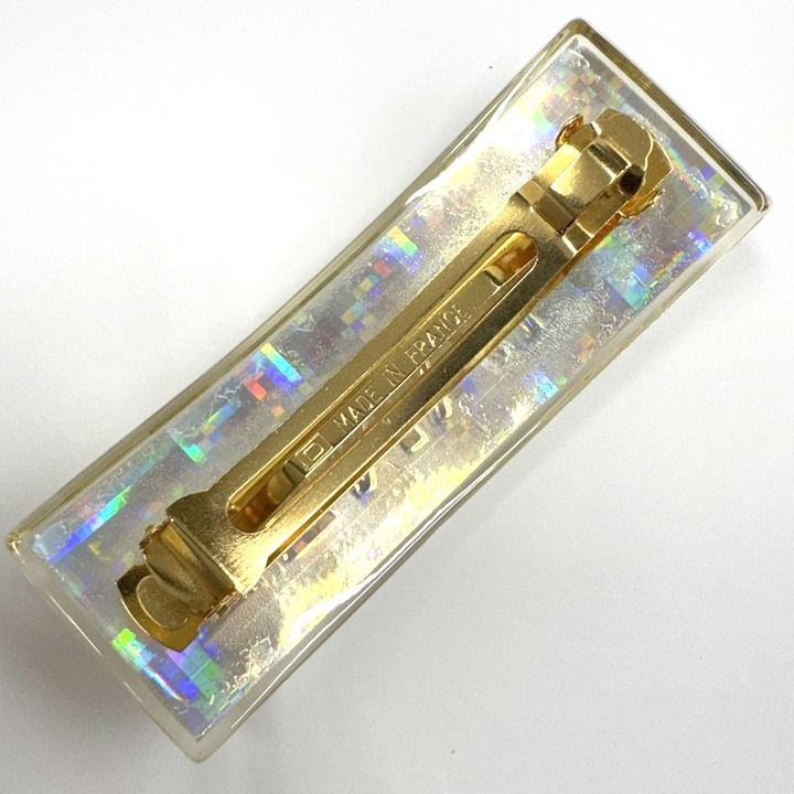 Chanel Barrette Hair Clip Clear Gold — view 2