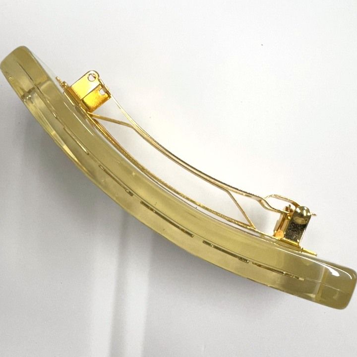 Chanel Barrette Hair Clip Clear Gold — view 6