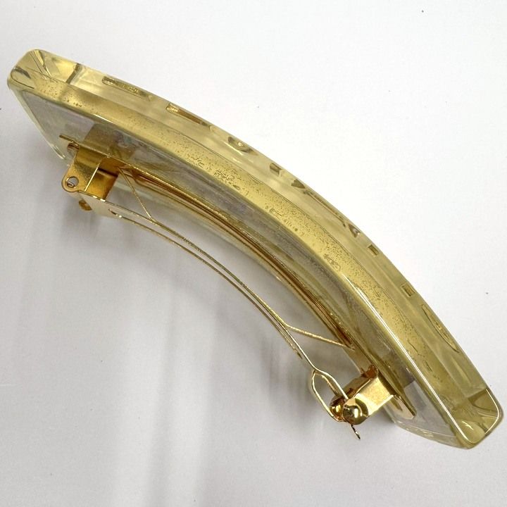 Chanel Barrette Hair Clip Clear Gold — view 7