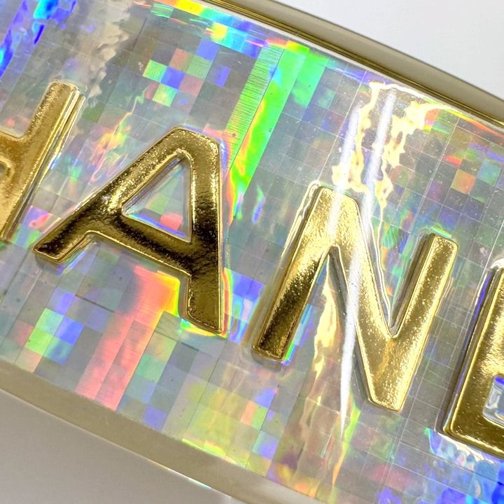 Chanel Barrette Hair Clip Clear Gold — view 4