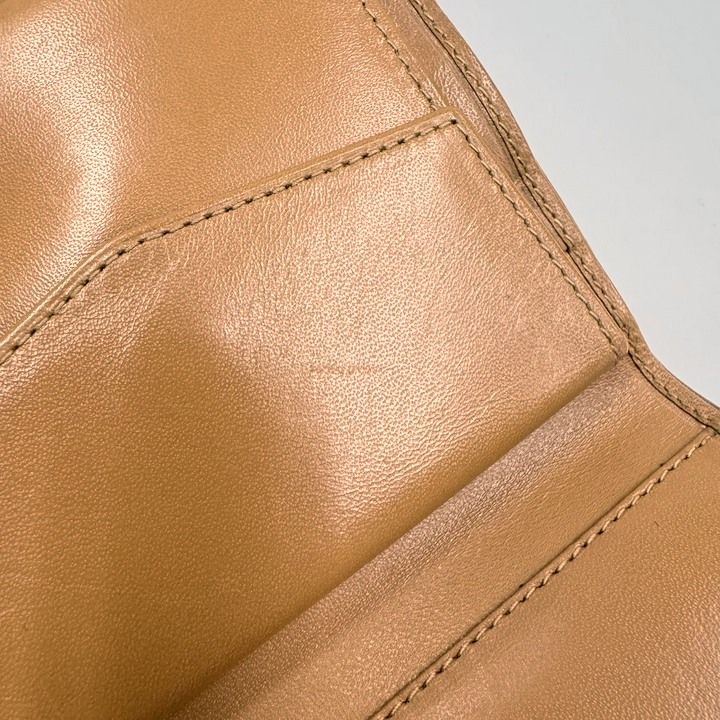 Celine Trifold Wallet Macadam Leather Dark Brown Gold X — view 5