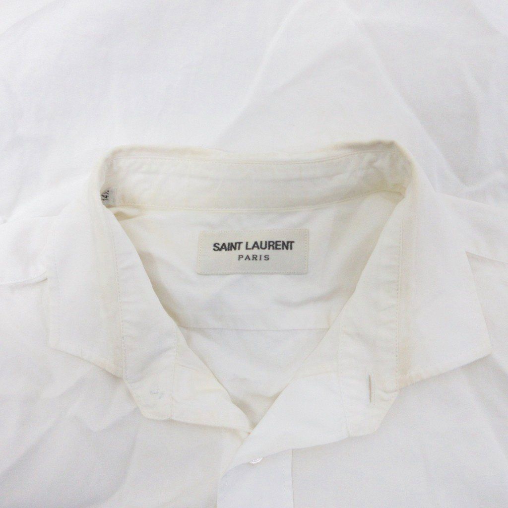 Saint Laurent Paris Broad Shirt Classic Long Sleeve 37 White — view 6