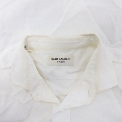 Saint Laurent Paris Broad Shirt Classic Long Sleeve 37 White — view 6
