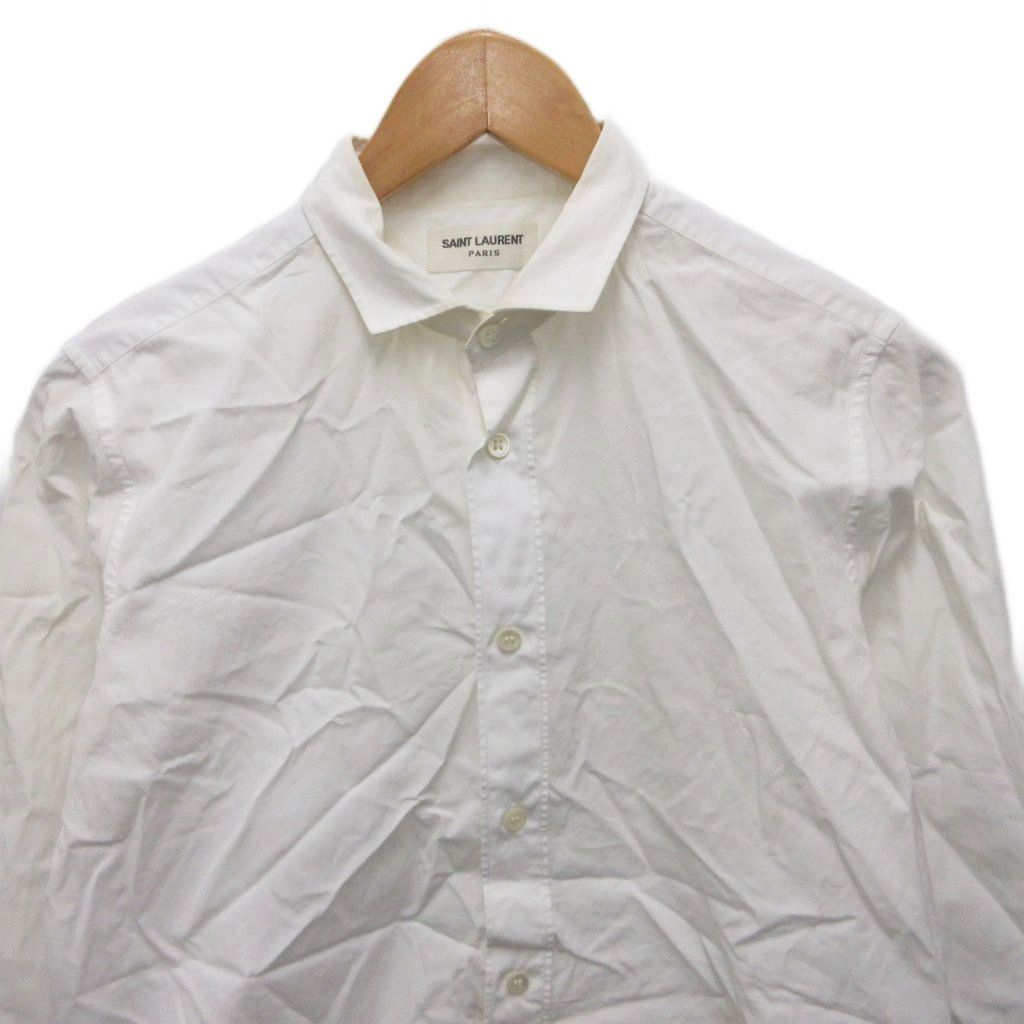 Saint Laurent Paris Broad Shirt Classic Long Sleeve 37 White — view 3