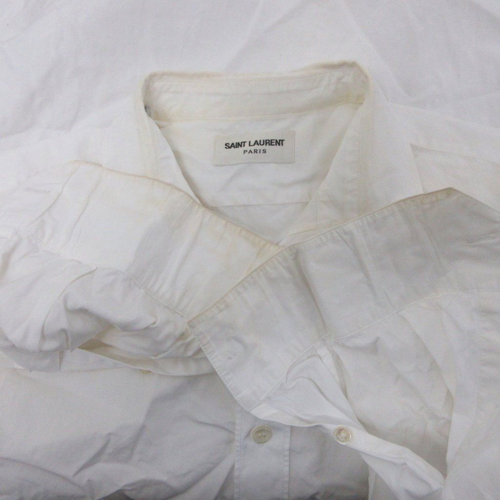 Saint Laurent Paris Broad Shirt Classic Long Sleeve 37 White — view 5