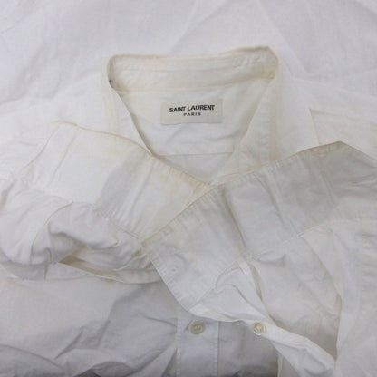 Saint Laurent Paris Broad Shirt Classic Long Sleeve 37 White — view 5