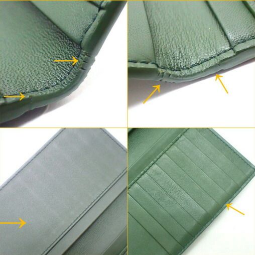 Bottega Veneta Bifold Billfold Wallet Leather Green — view 6