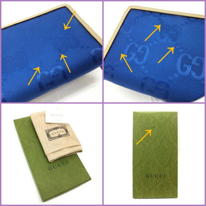Gucci Off the Grid Zip Wallet Nylon Leather Blue Beige — view 7