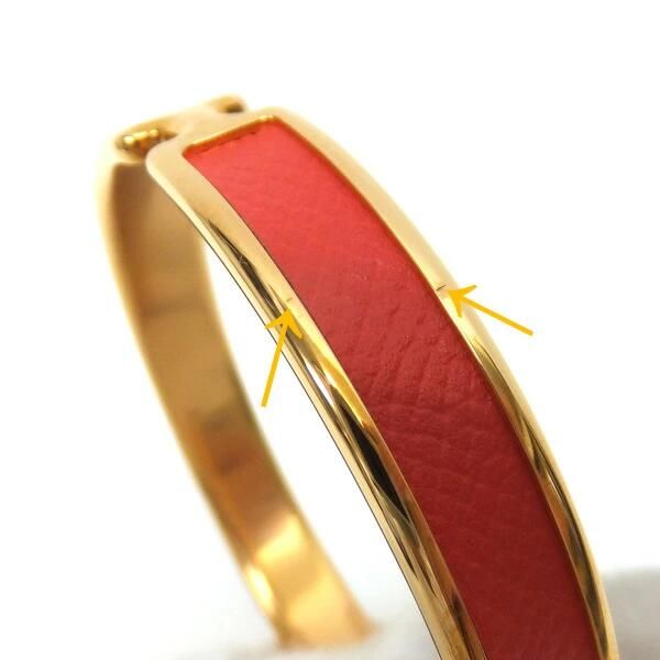 Hermes Bangle Olympe Epsom Pink Gold Plated Rose Texas X — view 5