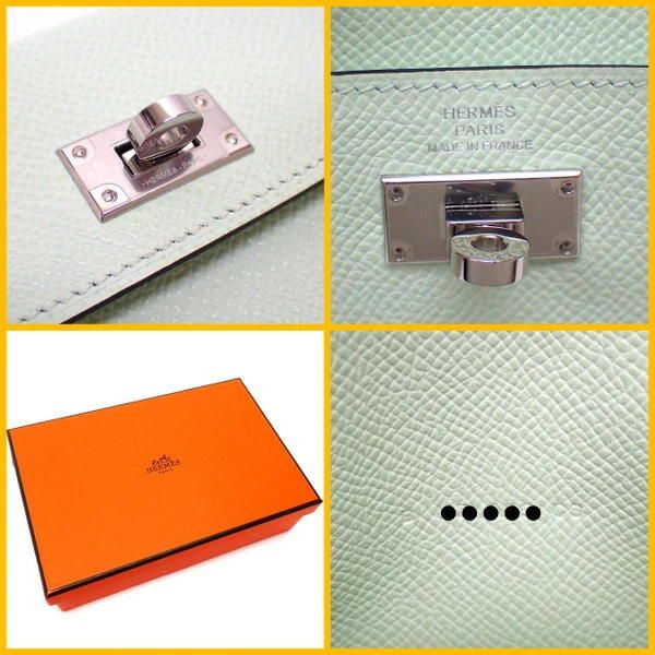 Hermes Kelly Pocket Compact Wallet Epsom Valfiz Silver — view 6