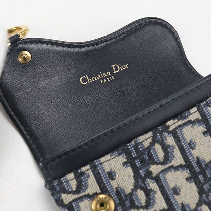 Dior Blue Mukado Holder Saddle Business Card Oblique Credit — view 6