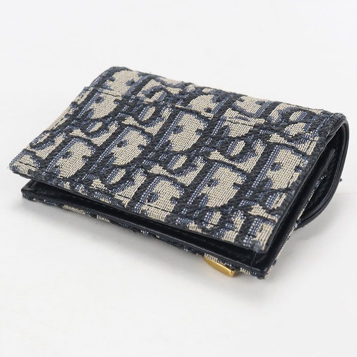 Dior Blue Mukado Holder Saddle Business Card Oblique Credit — view 2