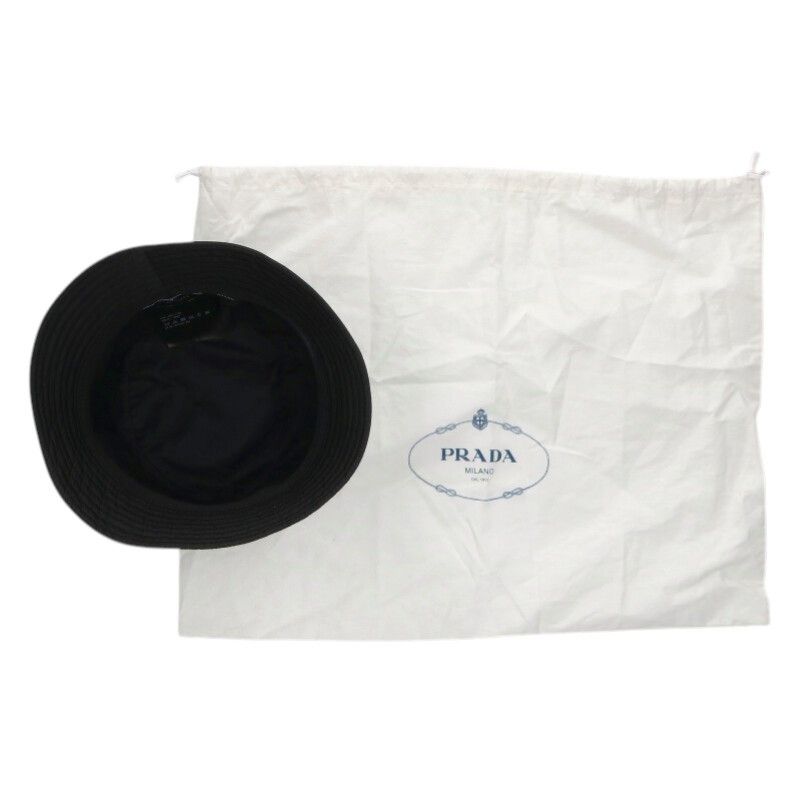 Prada Re-Nylon Triangle Plaid Nylon Bucket Hat — view 3