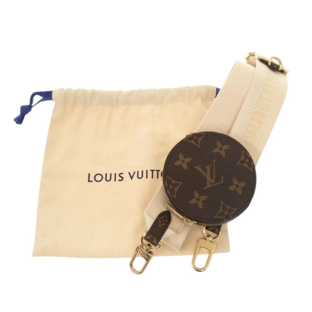 Louis Vuitton On The Go PM Shoulder Strap with Coin Case Monogram Canvas White Brown — view 2