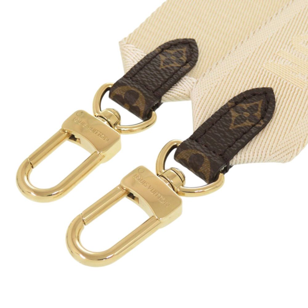 Louis Vuitton On The Go PM Shoulder Strap with Coin Case Monogram Canvas White Brown — view 8