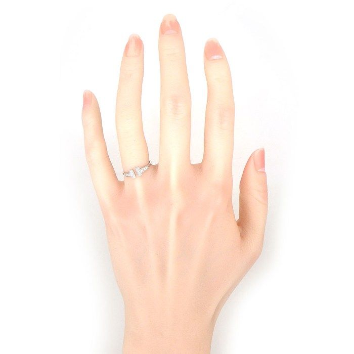 Tiffany & Co. Ring T Wire Diamond Total 18K White — view 5