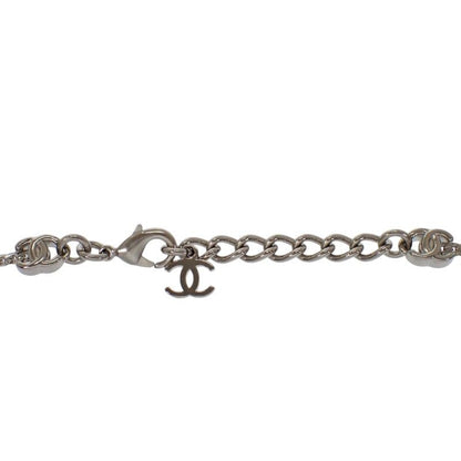Chanel CC Logo Long Necklace Metal Silver — view 5
