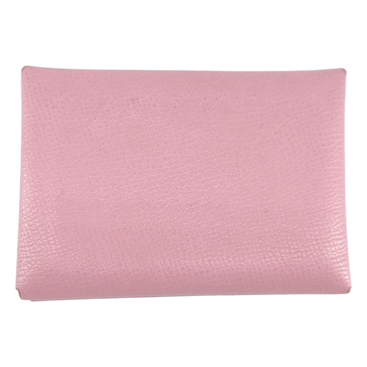 Hermes Calvi Duo Leather Compact Wallet Coin Case Pink — view 2
