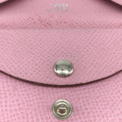 Hermes Calvi Duo Leather Compact Wallet Coin Case Pink — view 6