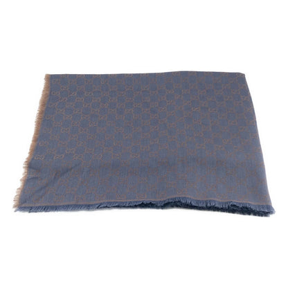 Gucci All Over Jacquard GG Logo Fringe Large Shawl Purple Brown — view 2