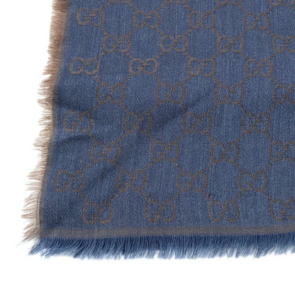 Gucci All Over Jacquard GG Logo Fringe Large Shawl Purple Brown — view 4