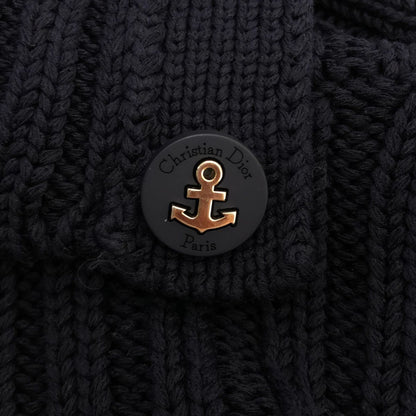 Dior Mariniere D Stripe Turtleneck Border Button Knit 34 Navywhite — view 8