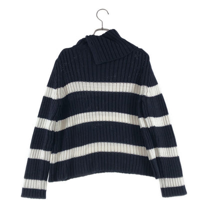 Dior Mariniere D Stripe Turtleneck Border Button Knit 34 Navywhite — view 4