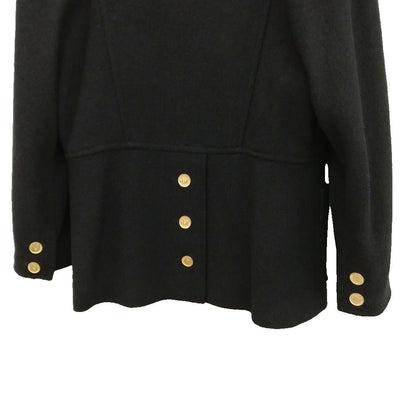 Chanel Vintage Coco Coin Button Double Breasted Jacket Coat Black — view 6
