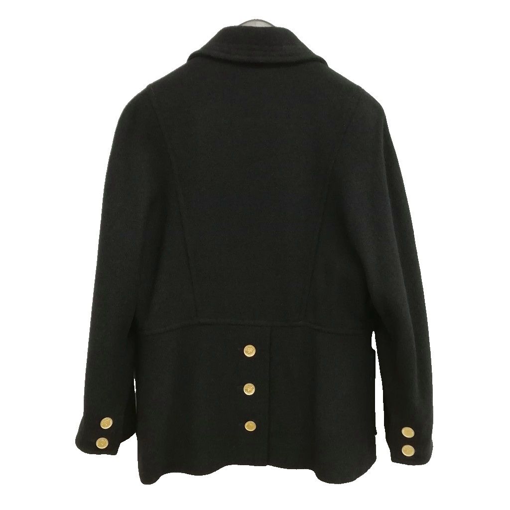 Chanel Vintage Coco Coin Button Double Breasted Jacket Coat Black — view 5