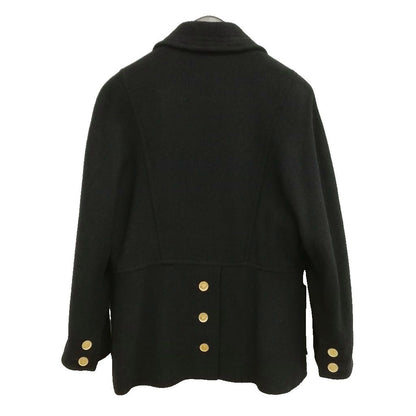 Chanel Vintage Coco Coin Button Double Breasted Jacket Coat Black — view 5