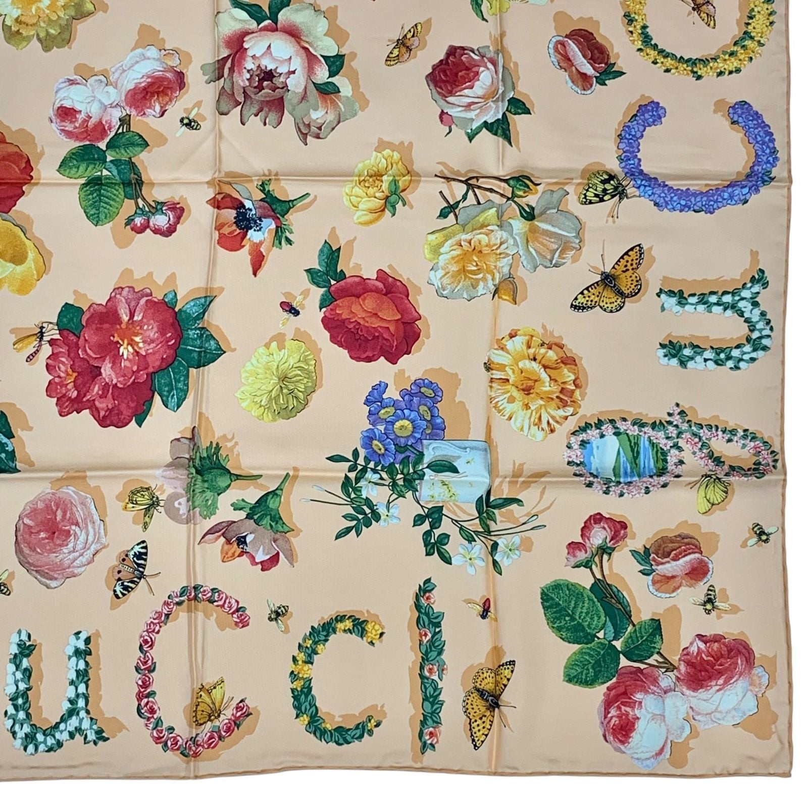 Gucci Floral Silk Scarf Multicolor Large Size With Box — view 6