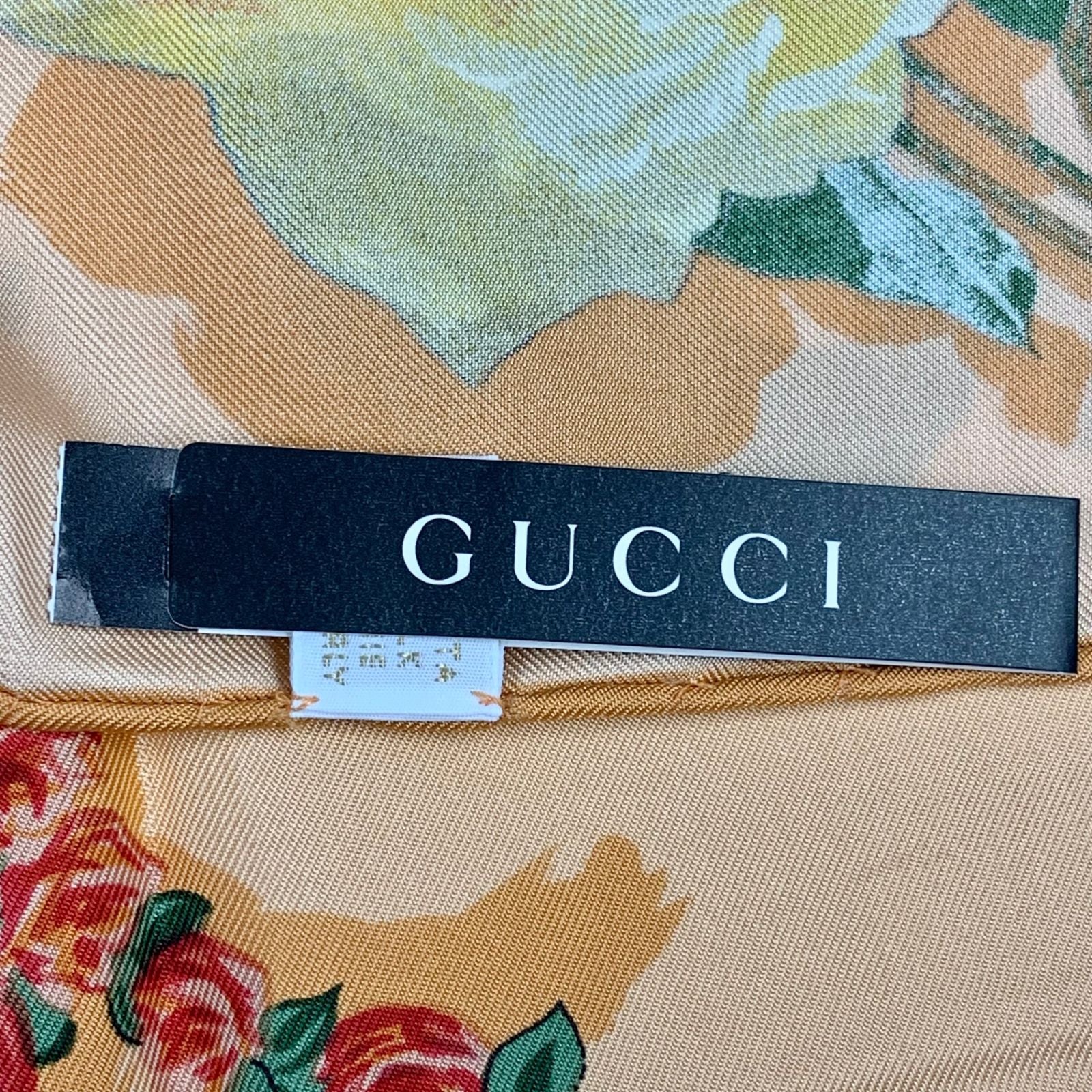 Gucci Floral Silk Scarf Multicolor Large Size With Box — view 8
