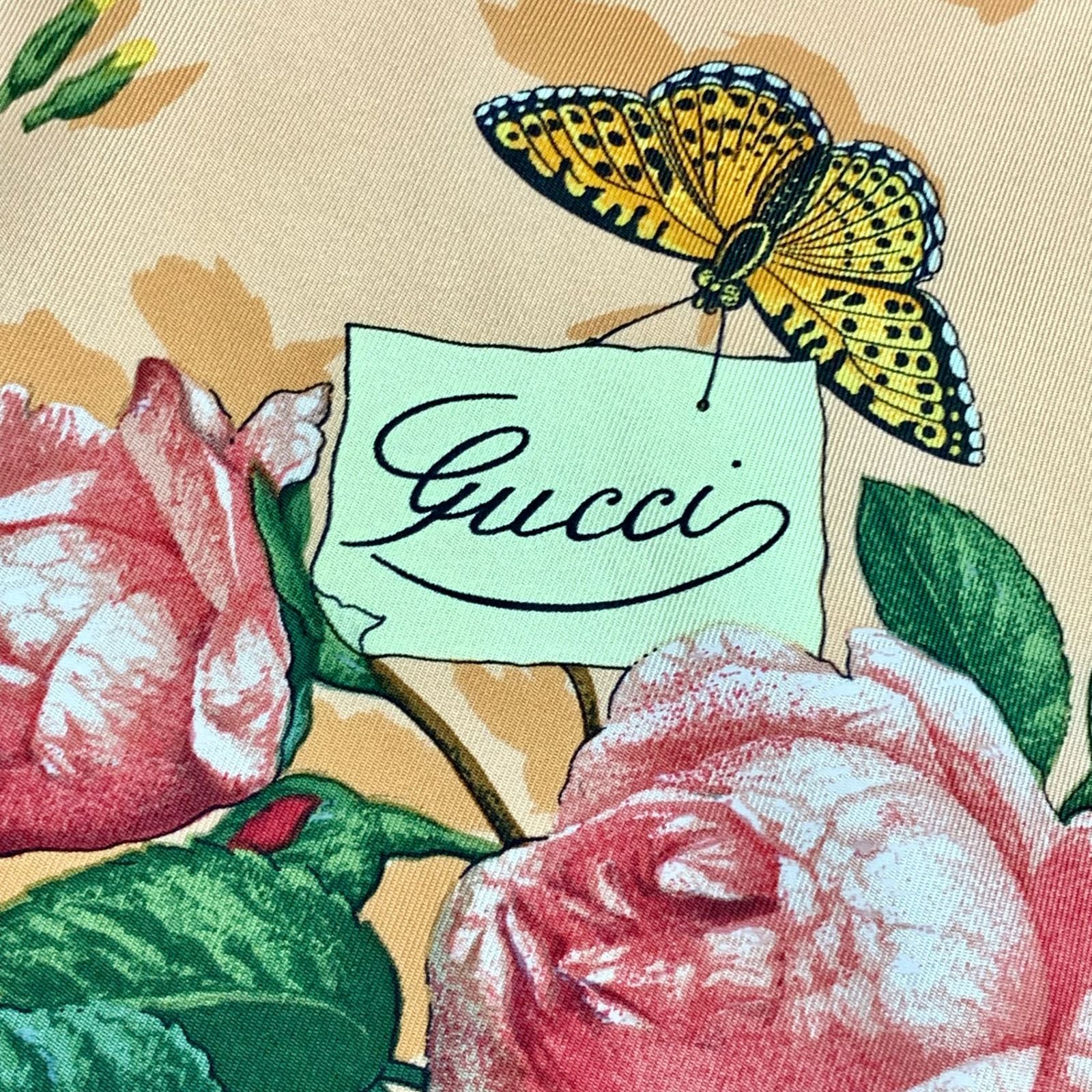 Gucci Floral Silk Scarf Multicolor Large Size With Box — view 7
