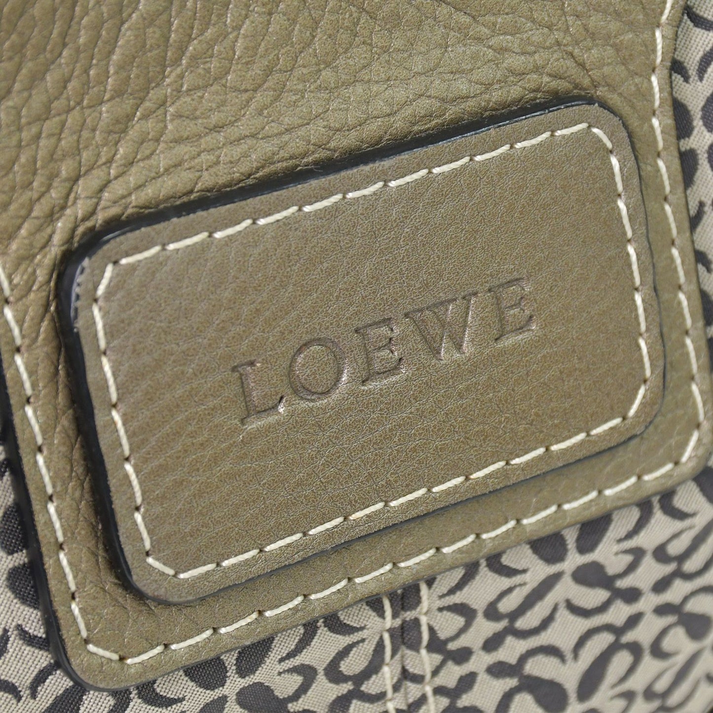 Loewe New Road Line Anagram Bag Silver Canvas Leather Gold — view 5
