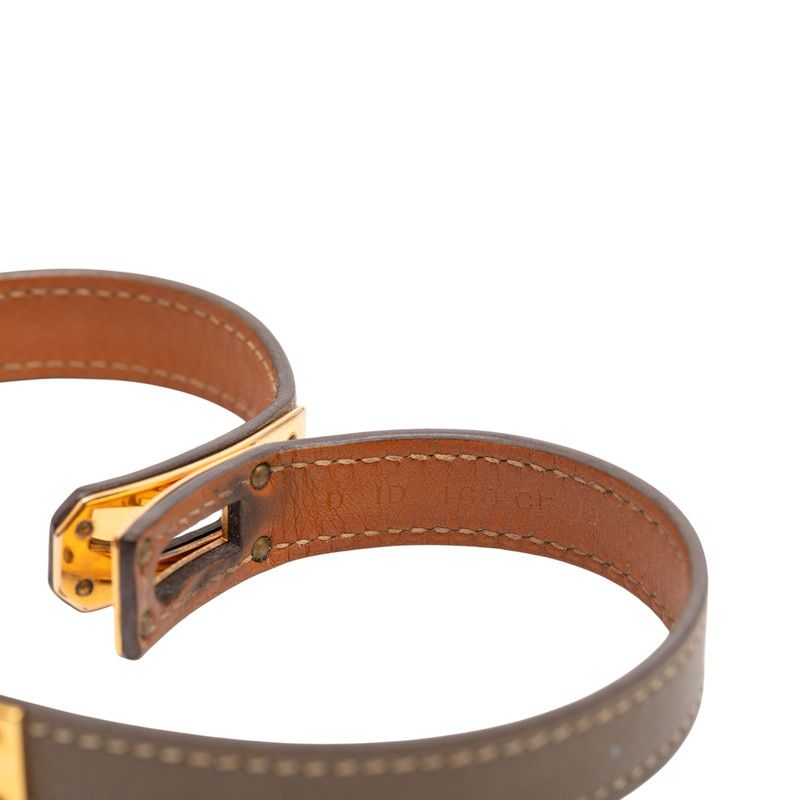 Hermes Kelly Double Tour Gray Brown Leather Plated Graybrown — view 8