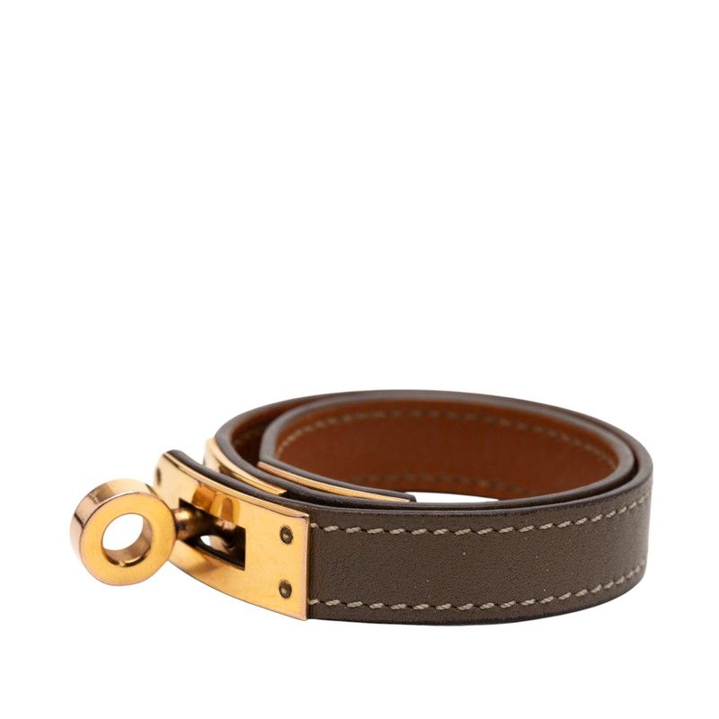 Hermes Kelly Double Tour Gray Brown Leather Plated Graybrown — view 2