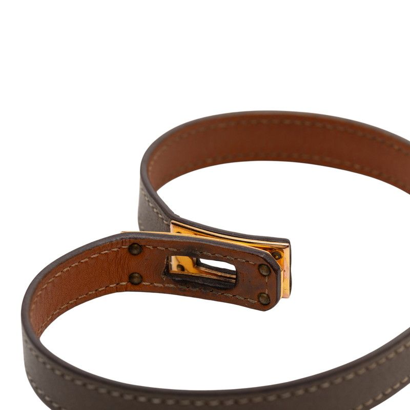 Hermes Kelly Double Tour Gray Brown Leather Plated Graybrown — view 6