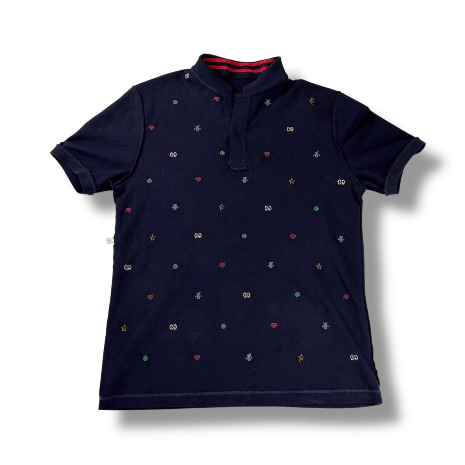 Gucci Polo Shirt Short Sleeve Embroidered All Over Pattern Bee Star — view 4