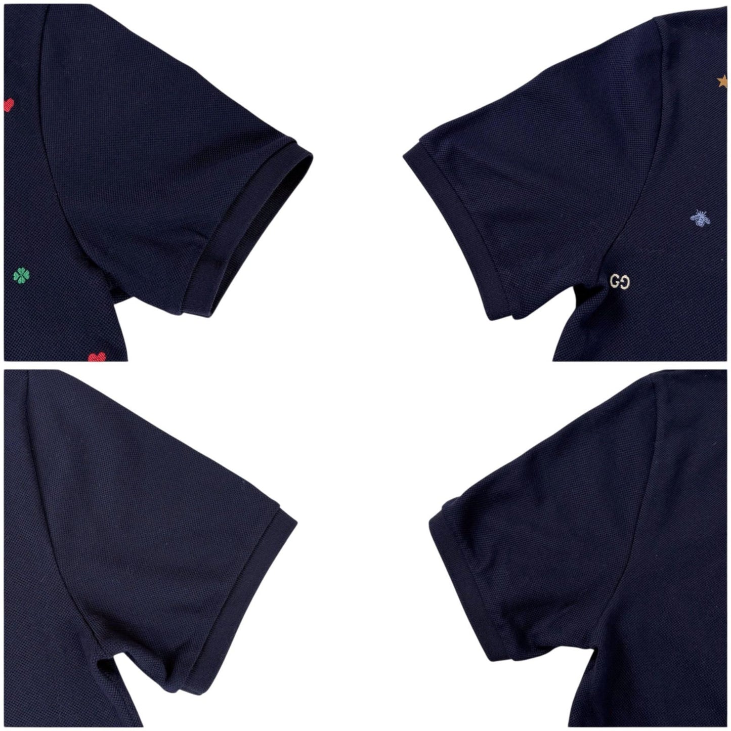 Gucci Polo Shirt Short Sleeve Embroidered All Over Pattern Bee Star — view 8