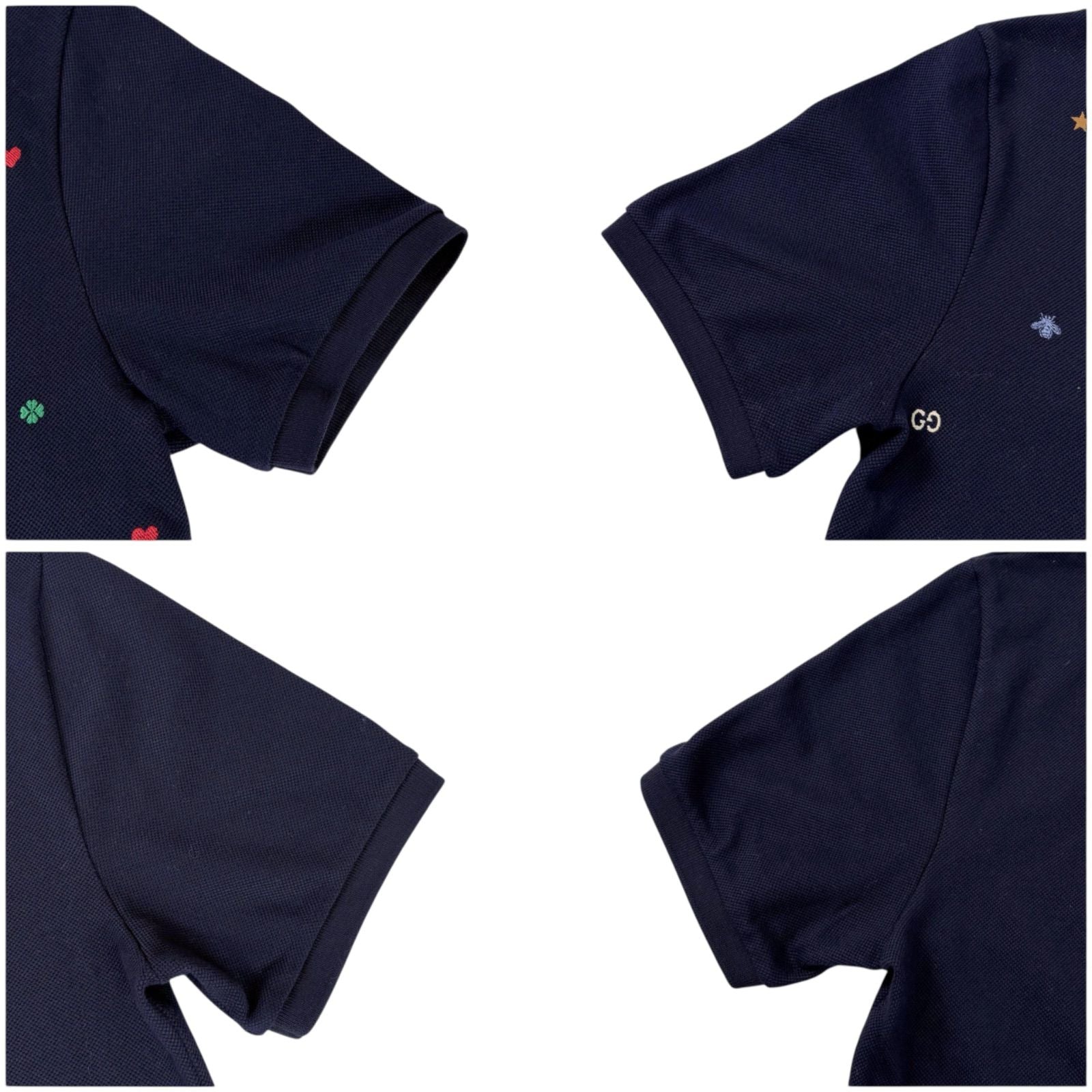 Gucci Polo Shirt Short Sleeve Embroidered All Over Pattern Bee Star — view 8