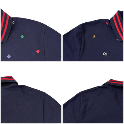 Gucci Polo Shirt Short Sleeve Embroidered All Over Pattern Bee Star — view 7