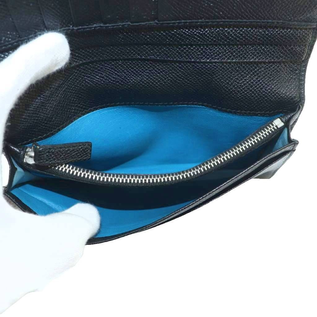 Bvlgari Wallet Bifold Coin Purse Leather Black — view 6