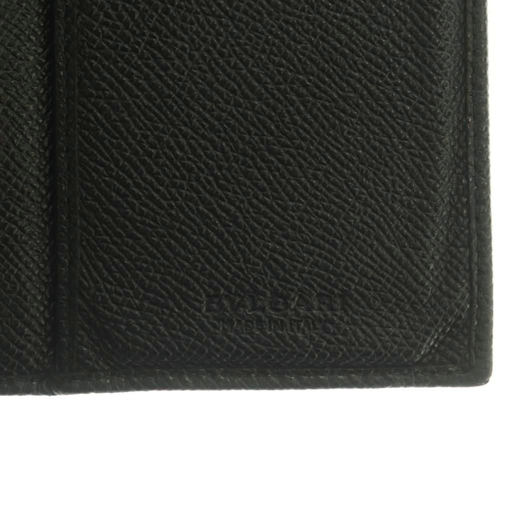 Bvlgari Wallet Bifold Coin Purse Leather Black — view 8