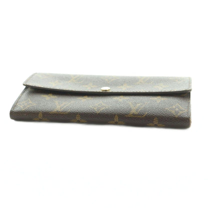 Louis Vuitton Wallet Bifold Coin Purse Leather Monogram Pattern Brown — view 4
