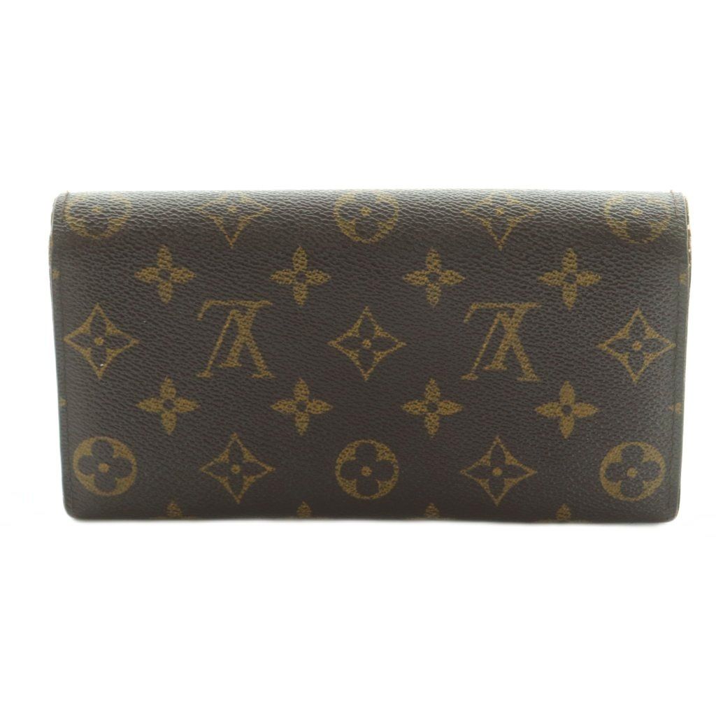 Louis Vuitton Wallet Bifold Coin Purse Leather Monogram Pattern Brown — view 2