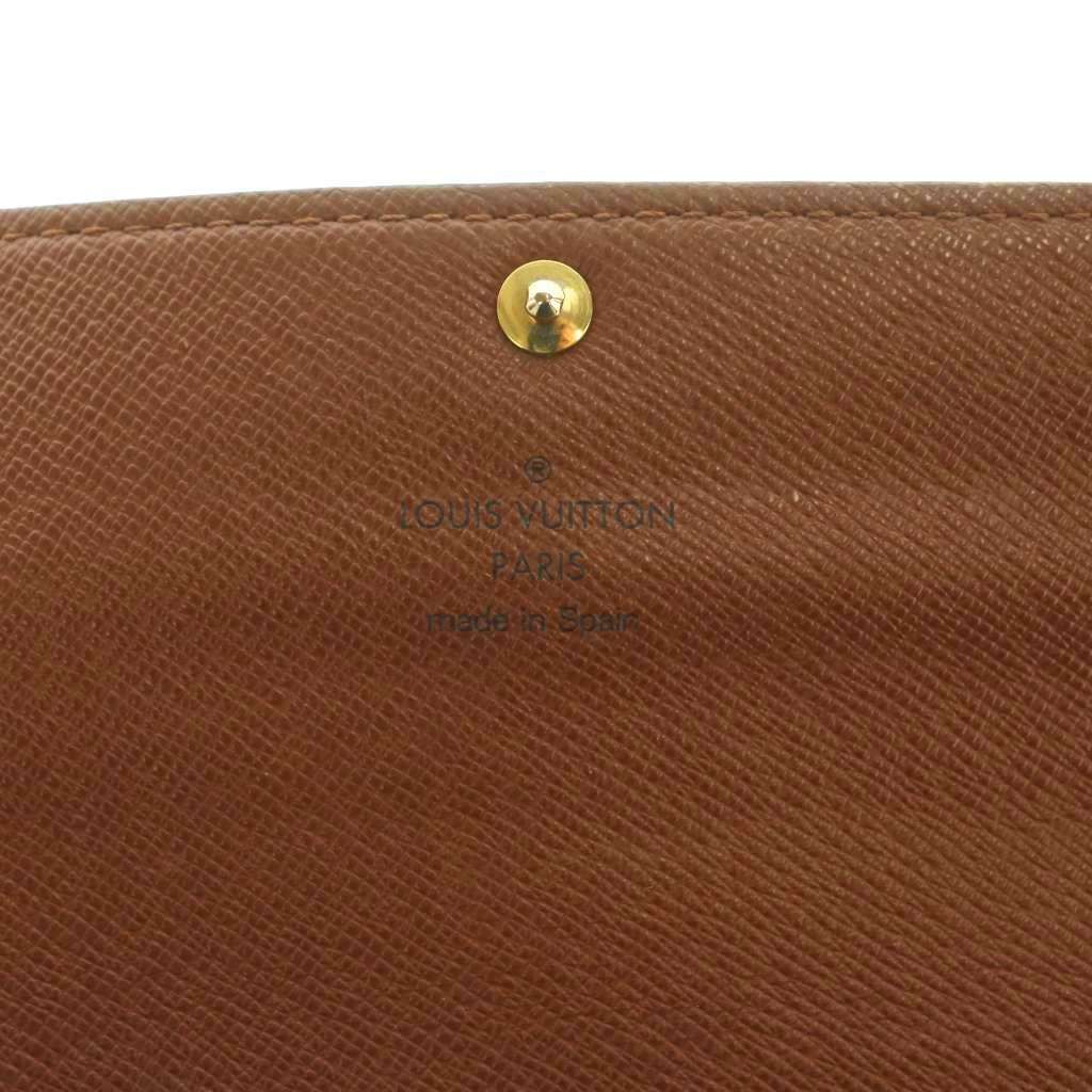 Louis Vuitton Wallet Bifold Coin Purse Leather Monogram Pattern Brown — view 8