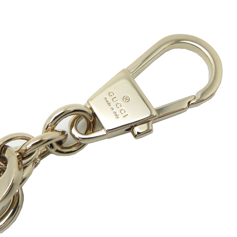Gucci Key Holder Gold Navy — view 4